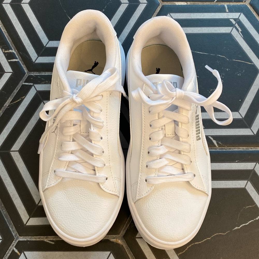 Puma Smash V3 Platform Sneaker, White, Size 6